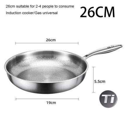 German Pure Titanium Frying Pan | Uncoated Non-Stick Cookware